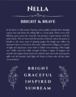 Nella personalized name meaning print in navy blue