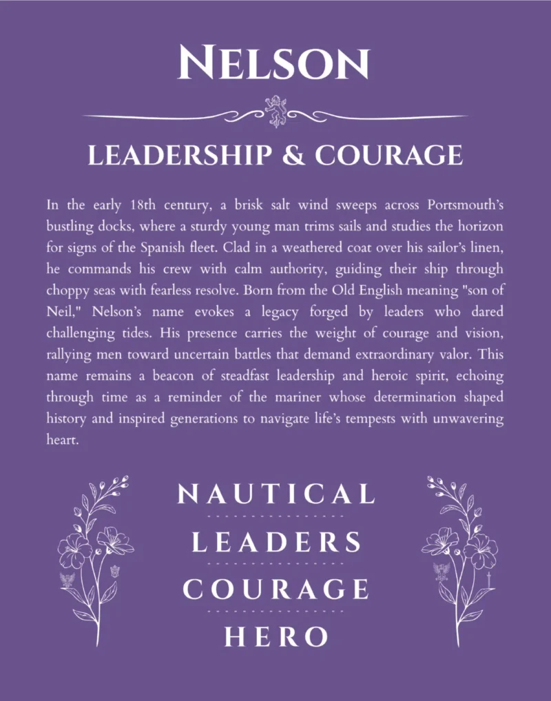 Nelson name meaning gift print in purple