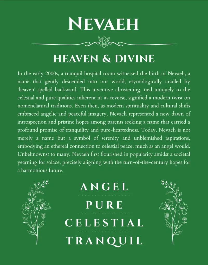 Nevaeh custom name meaning print in dark green
