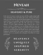 Neveah custom name art showing meaning and origin in gray
