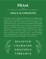 Niam custom name meaning print in dark green