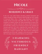 Nicole name origin print with meaning and traits in red