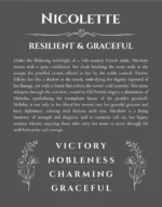 Nicolette custom name print for wall display in gray