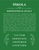 Nikola name origin print with meaning and traits in dark green