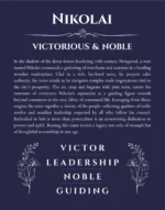 Nikolai personalized name art with origin story in navy blue