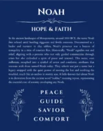 Noah personalized name meaning print in deep blue