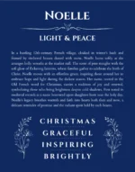 Noelle name meaning gift print in deep blue