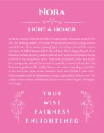 Nora personalized name meaning print in pink