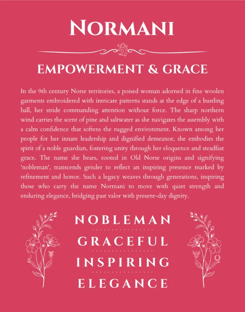 Normani personalized name meaning print in red