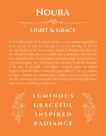 Noura personalized wall art with the story of your name in orange