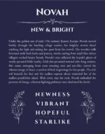 Novah name origin print with meaning and traits in navy blue