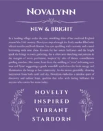 Novalynn personalized name print with origin and traits in purple