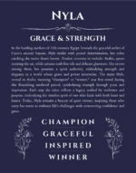 Nyla custom name meaning print in navy blue