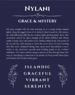 Nylani personalized wall art with the story of your name in navy blue