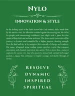 Nylo personalized wall art with the story of your name in dark green
