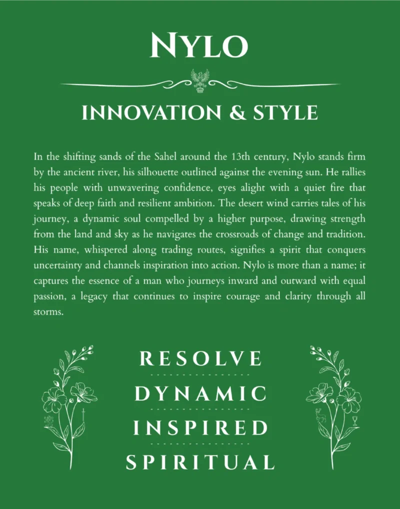 Nylo personalized wall art with the story of your name in dark green