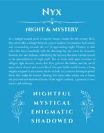 Nyx personalized name art with origin story in blue