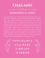Oakland name meaning gift print in pink