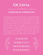 Octavia personalized name meaning print in pink