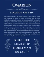 Omarion custom name print for wall display in deep blue