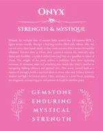 Onyx personalized name print with origin and traits in pink