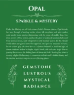 Opal custom name meaning print in dark green