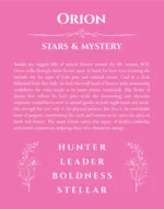 Orion custom name meaning print in pink