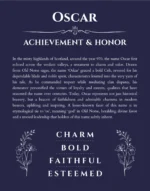 Oscar name meaning wall art by Get Your Story in navy blue