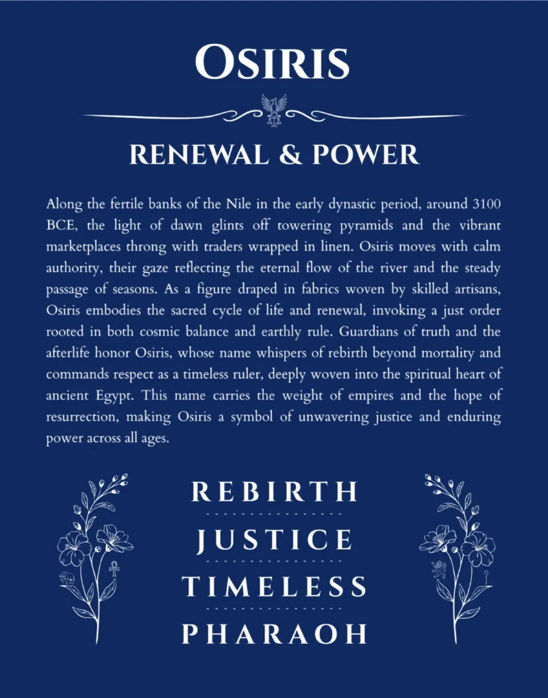 Osiris name meaning wall art by Get Your Story in deep blue