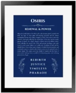 Osiris name meaning wall art by Get Your Story in deep blue with black matte frame