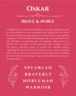 Oskar personalized name meaning print in red