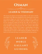 Osman personalized wall art with the story of your name in orange