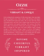 Ozzie name origin print with meaning and traits in red