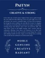 Paityn custom name art showing meaning and origin in deep blue
