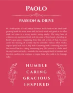 Paolo custom name print for wall display in red