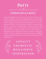 Patti name origin print with meaning and traits in pink
