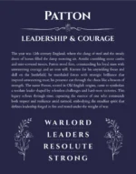 Patton name origin print with meaning and traits in navy blue