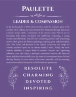 Paulette name origin print with meaning and traits in purple