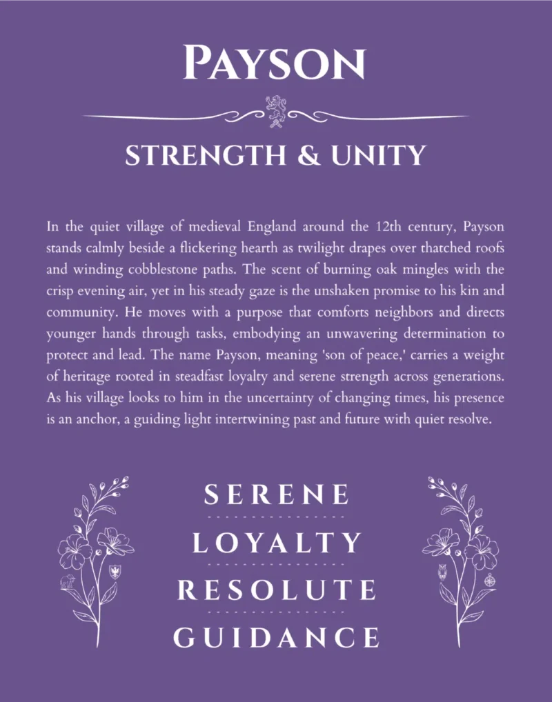 Payson personalized name meaning print in purple