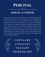 Percival custom name print for wall display in deep blue