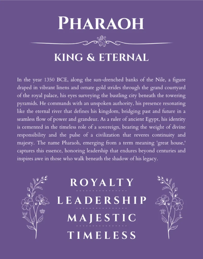 Pharaoh personalized name meaning print in purple
