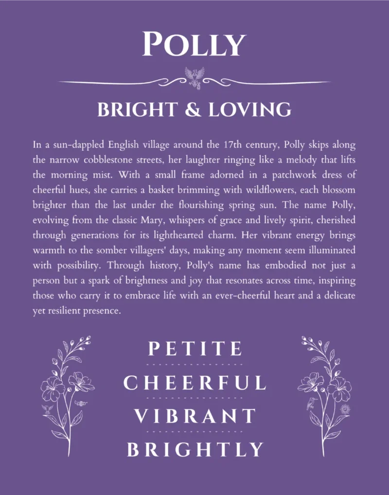 Polly custom name print for wall display in purple
