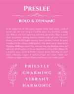 Preslee custom name print for wall display in pink