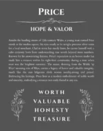 Price name origin print with meaning and traits in gray