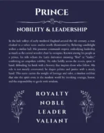Prince custom name art showing meaning and origin in navy blue