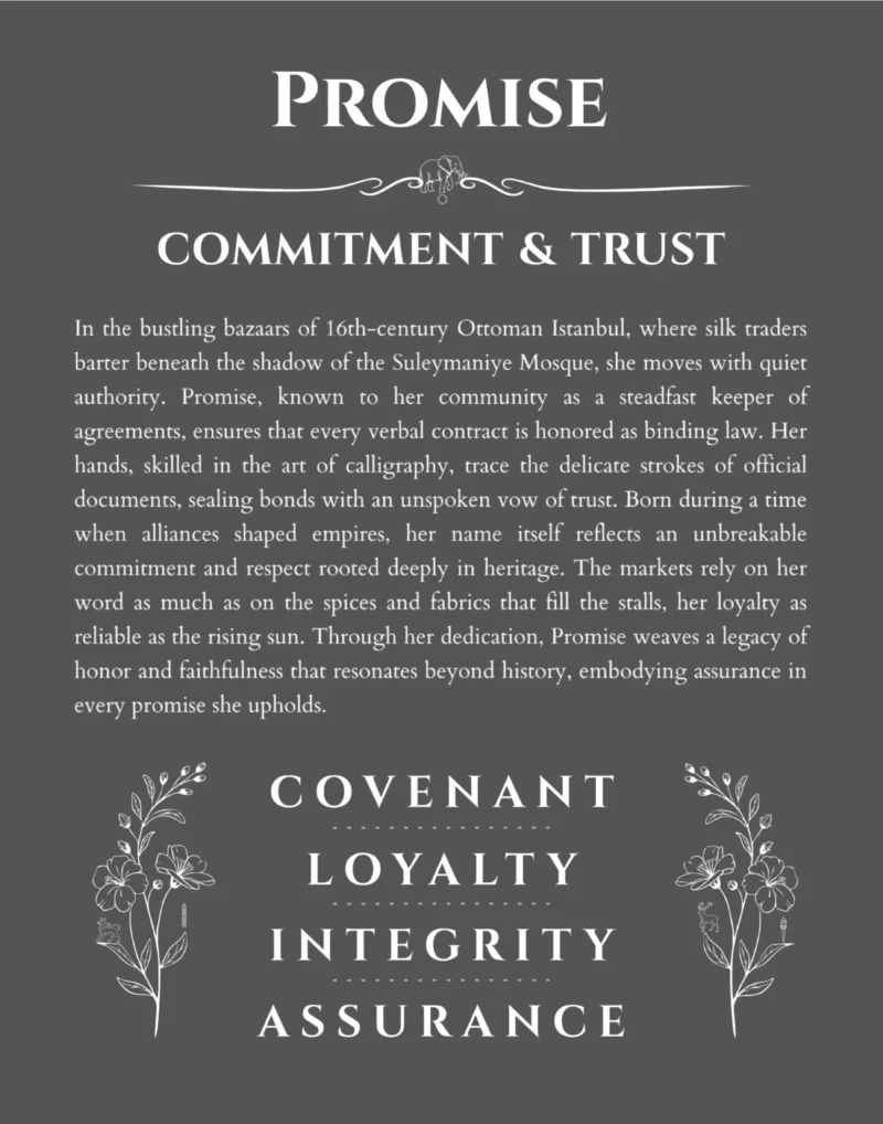 Promise name meaning wall art by Get Your Story in gray