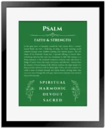 Psalm personalized name meaning print in dark green with black matte frame