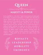 Queen personalized name art with origin story in pink