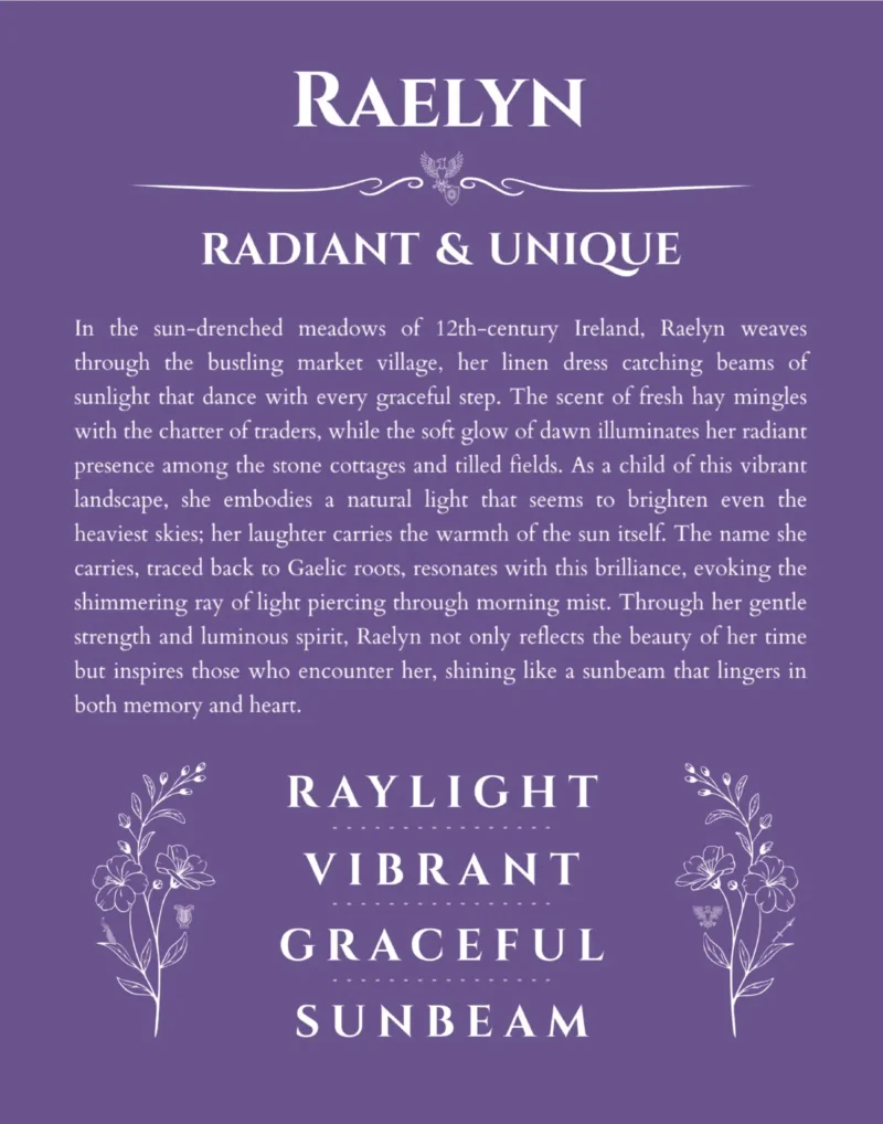 Raelyn name meaning wall art by Get Your Story in purple