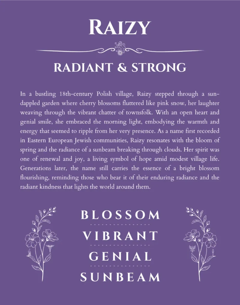 Raizy name meaning wall art by Get Your Story in purple